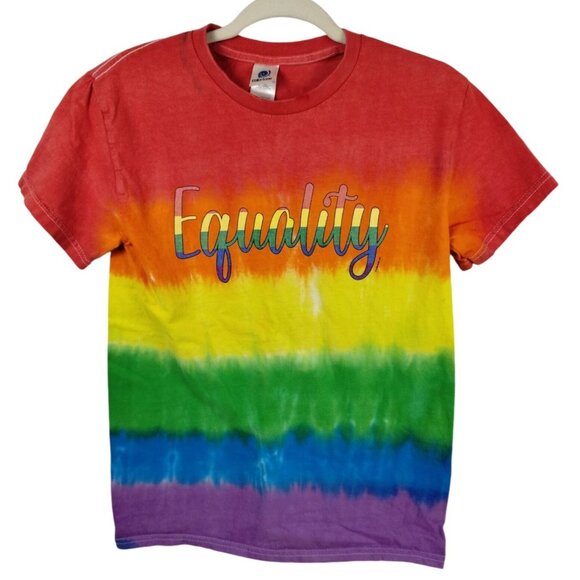 Colortone Unisex Small Equality Cotton Rainbow Tie-Dye T-Shirt - Picture 1 of 9